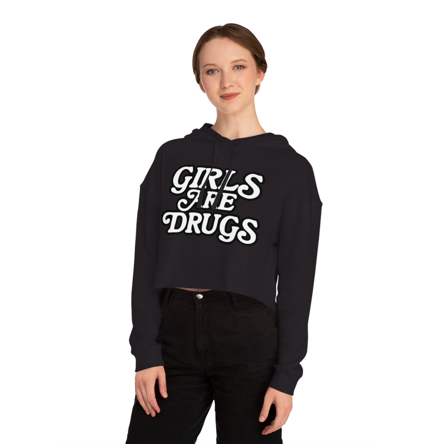 Girls Are Drugs Cropped Hoodie