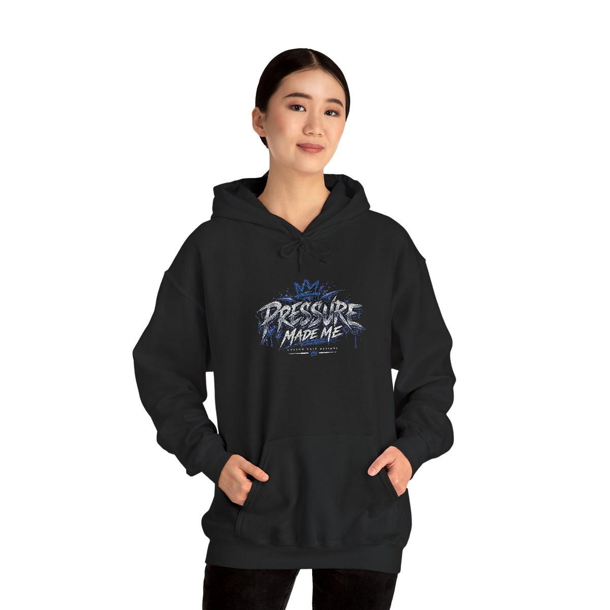 Pressure Made Me' Distressed Graphic Embroidered Pullover