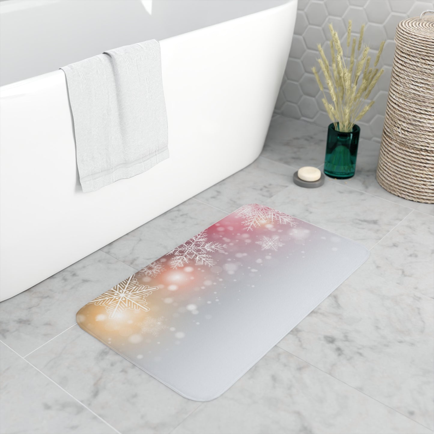 Snow Flake Memory Foam Bath Mat