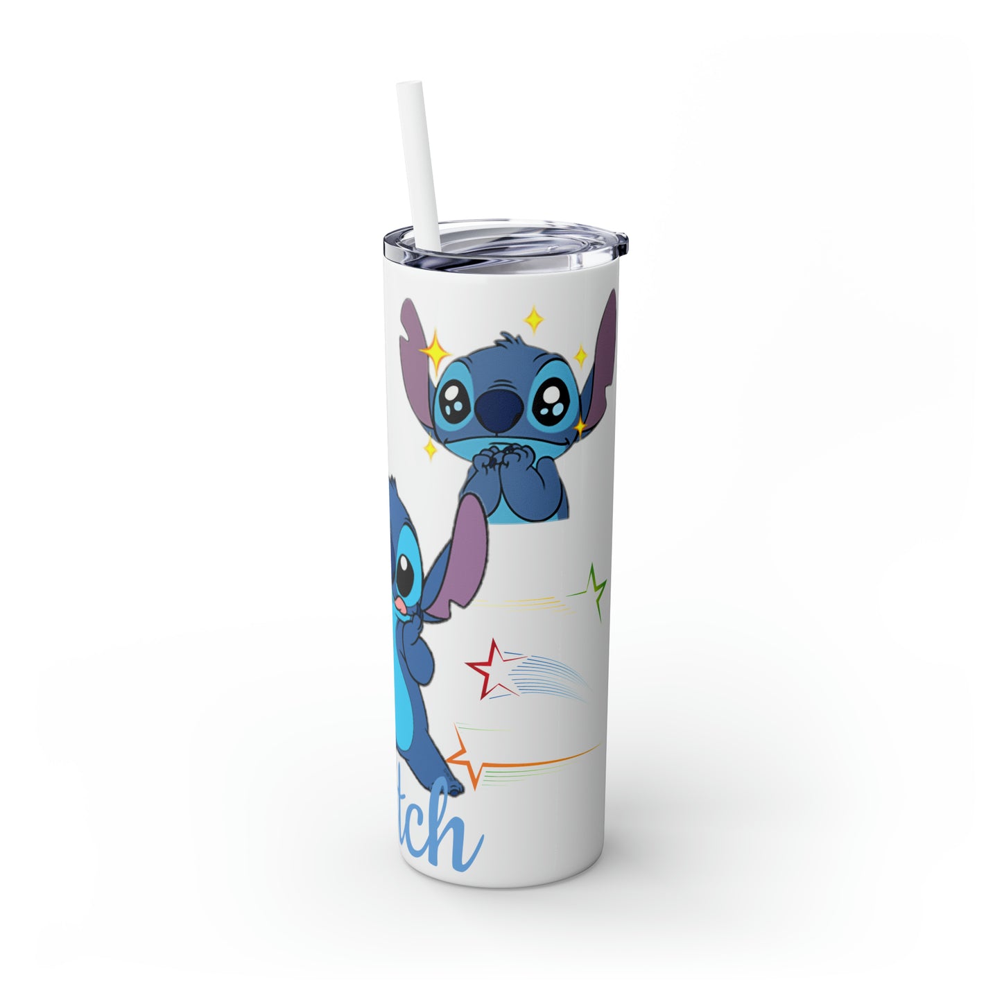 Stitch Skinny Tumbler with Straw, 20oz