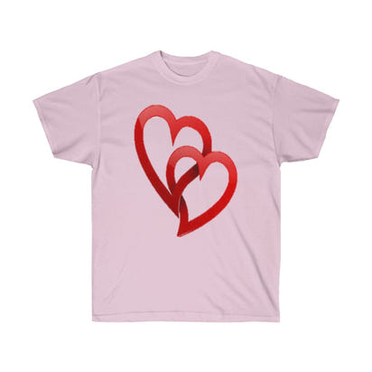 Interlocking Hearts Unisex Tee, Valentine's Day Tee, Custom Tee, Heart Tee, Personalized Tee - CustomDripStore