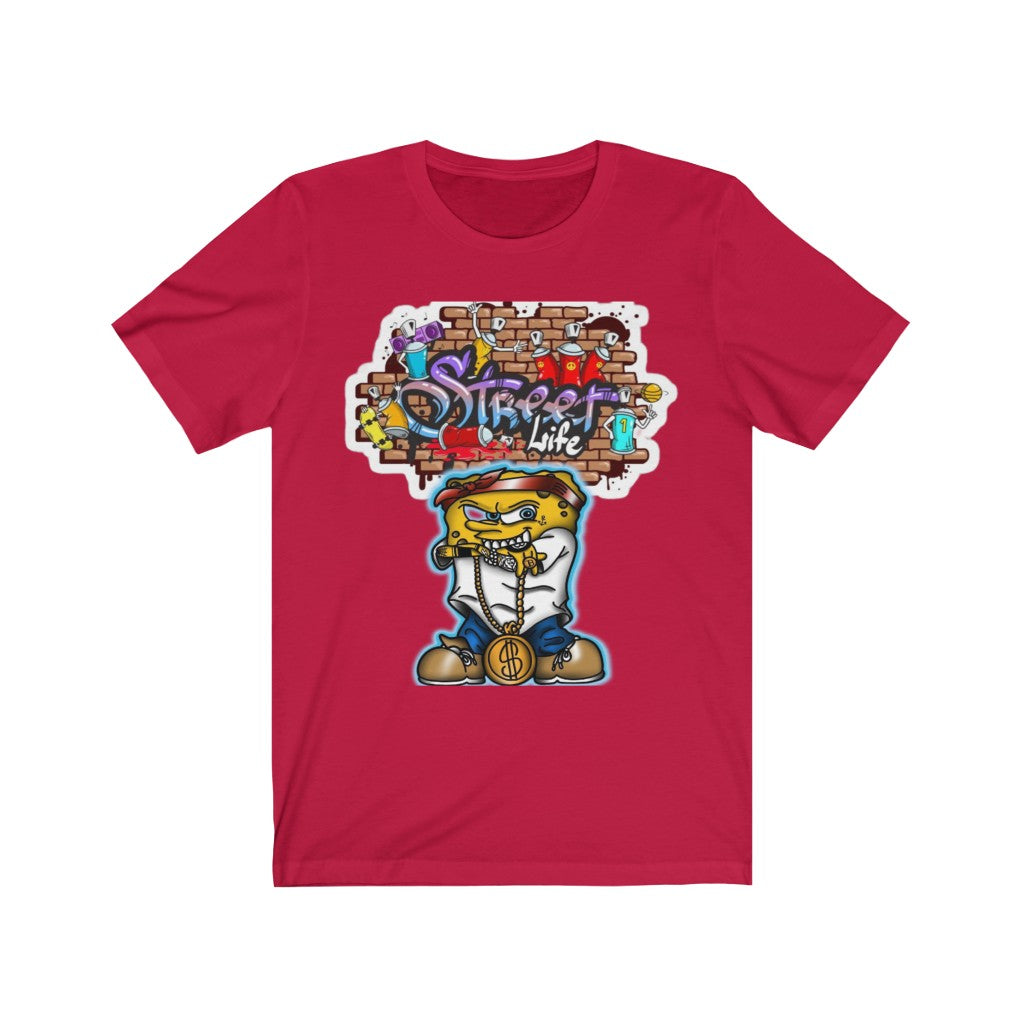 Sponge Bob Street life Unisex Jersey Short Sleeve Tee - CustomDripStore