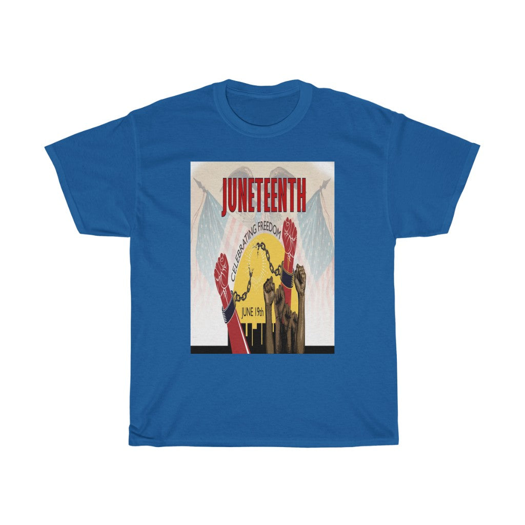 Custom Drips JuneTeenth Flag Unisex Heavy Cotton Tee - CustomDripStore