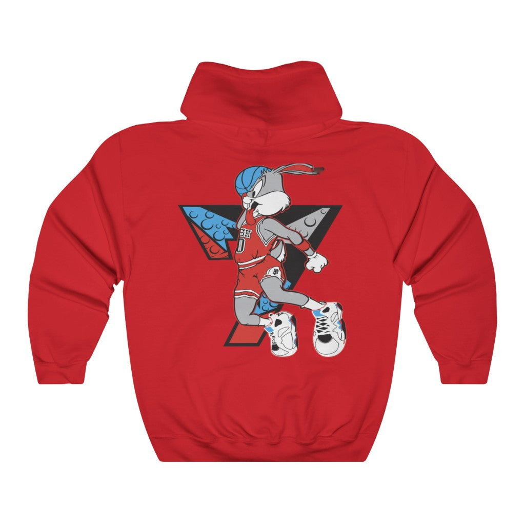 Air Bugs Bunny Unisex Hooded Sweatshirt, Custom Hooded sweatshirt, Graphic hooded sweatshirt, Bugs Bunny hooded sweatshirt - CustomDripStore