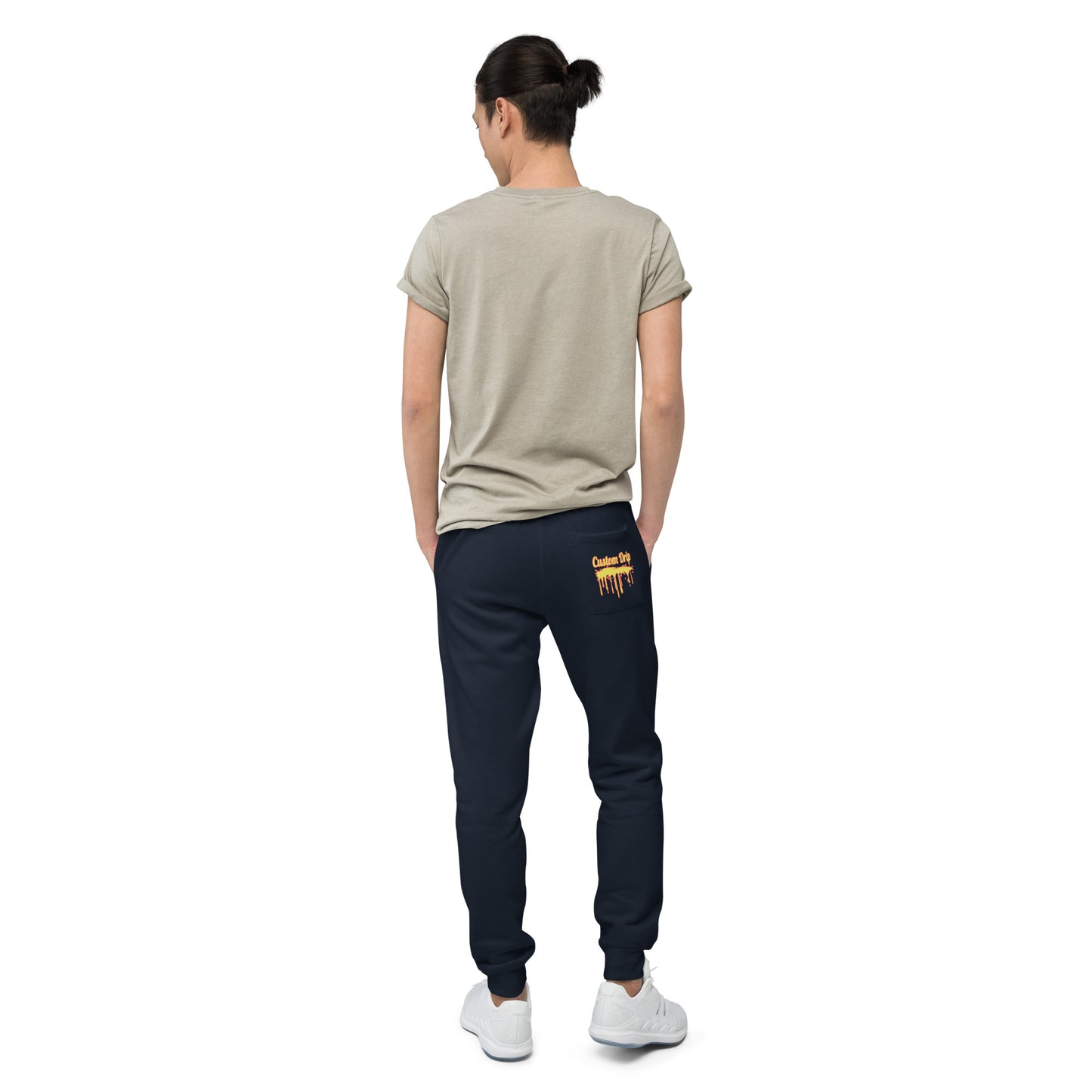 Custom Drips navy fleece sweatpants