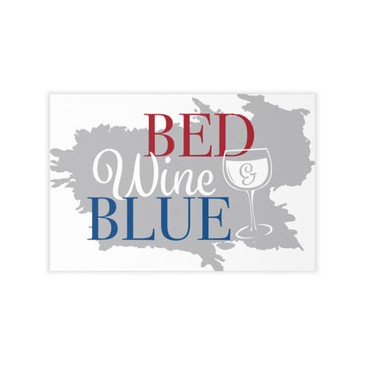 Bed Wine Blue Wall Decals