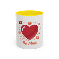 Valentine "Be Mine" Accent Coffee Mug — Heart & Kisses (11/15 oz)