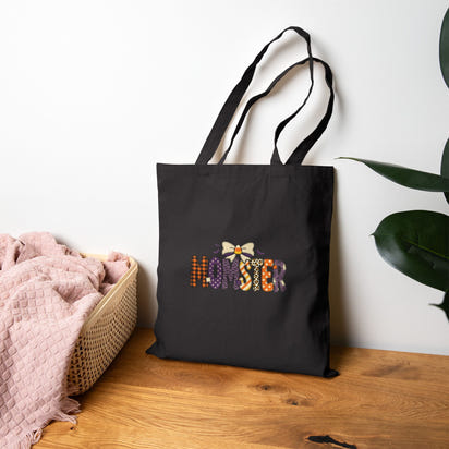 Monster Pattern Tote Bag — Cute Halloween Cotton Canvas Tote