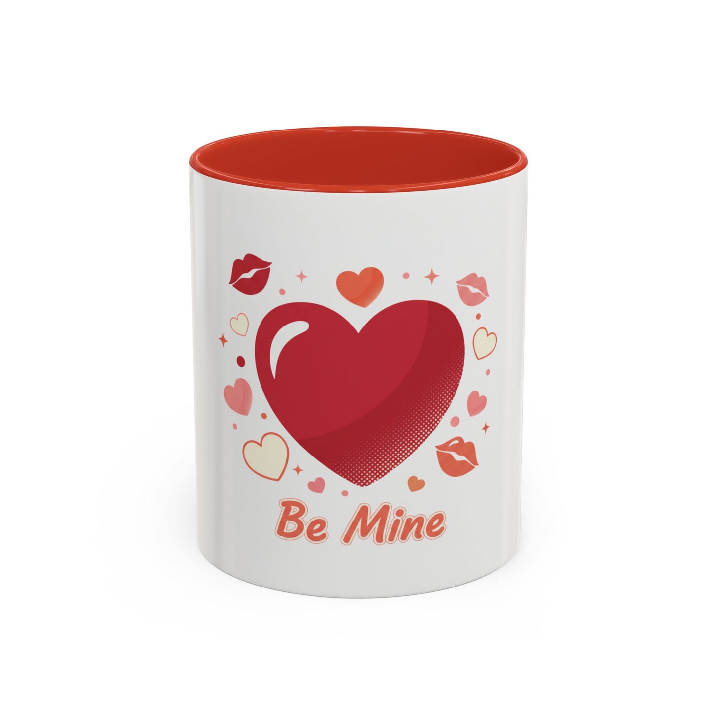 Valentine "Be Mine" Accent Coffee Mug — Heart & Kisses (11/15 oz)