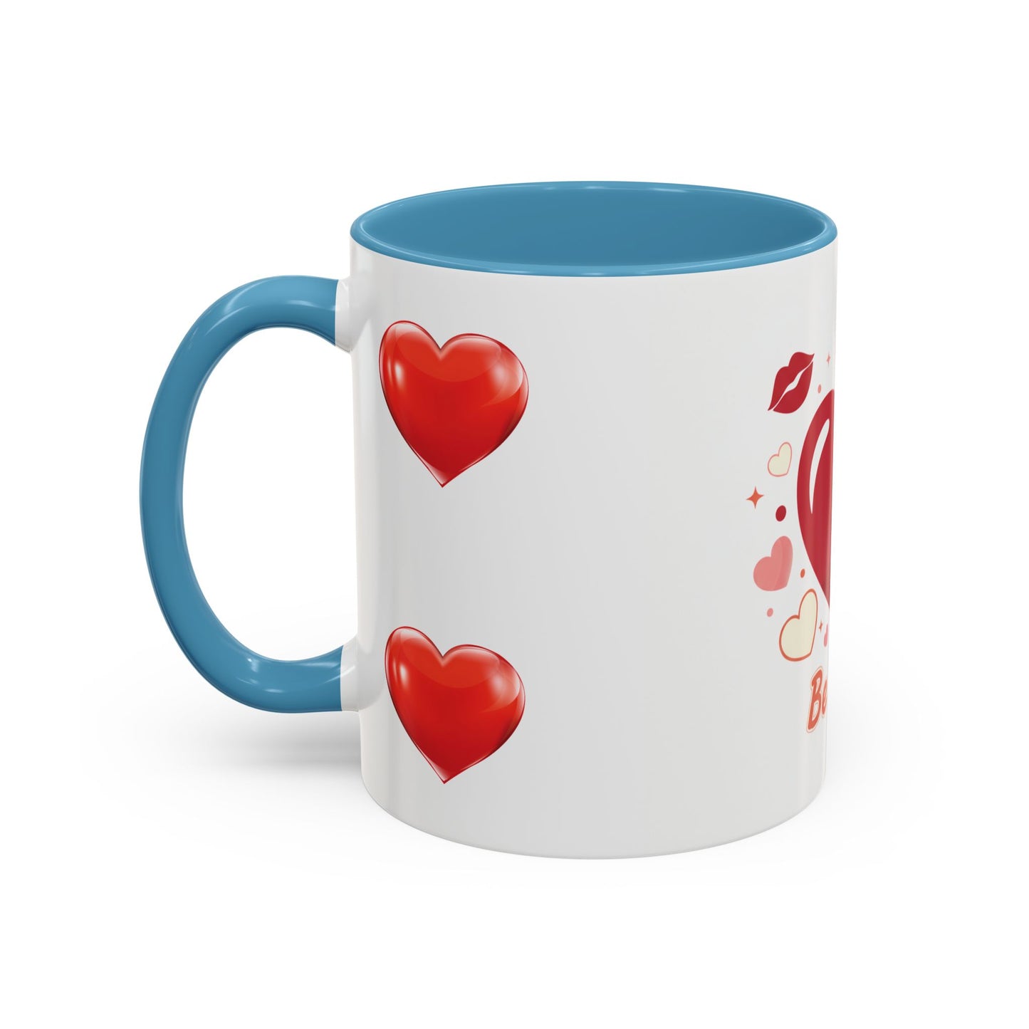 Valentine "Be Mine" Accent Coffee Mug — Heart & Kisses (11/15 oz)