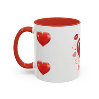 Valentine "Be Mine" Accent Coffee Mug — Heart & Kisses (11/15 oz)