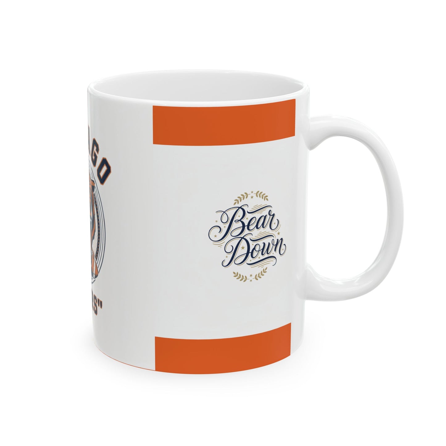 Chicago Bears Retro Roaring Bear Football Ceramic Mug — 11oz & 15oz