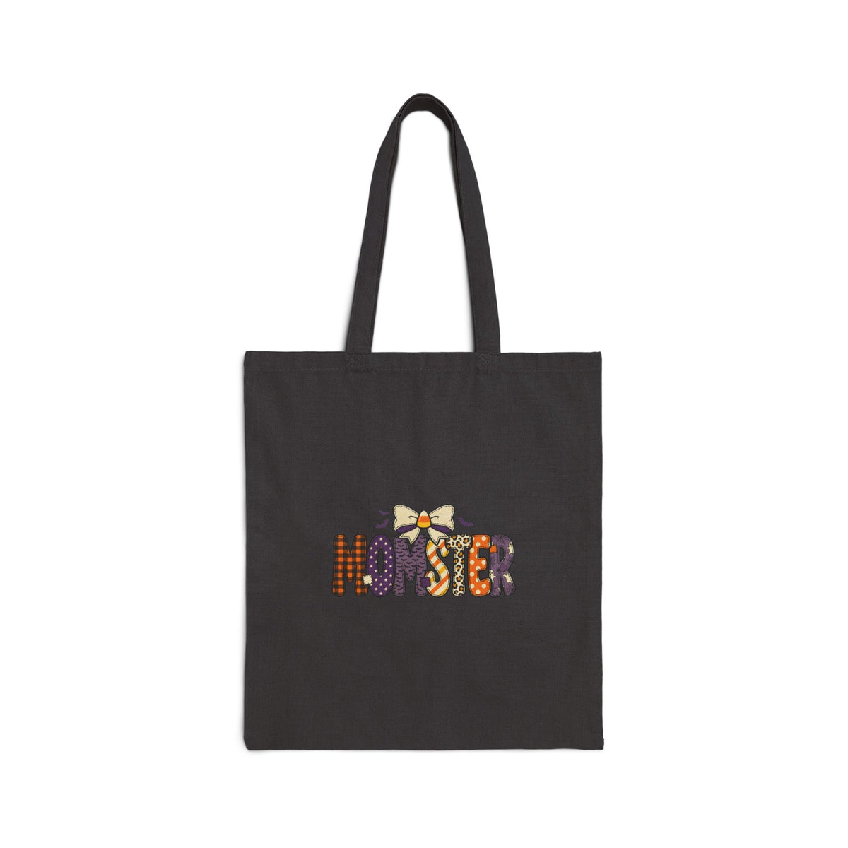 Monster Pattern Tote Bag — Cute Halloween Cotton Canvas Tote