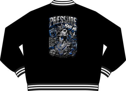 Pressure Made Me Varsity Bomber Jacket