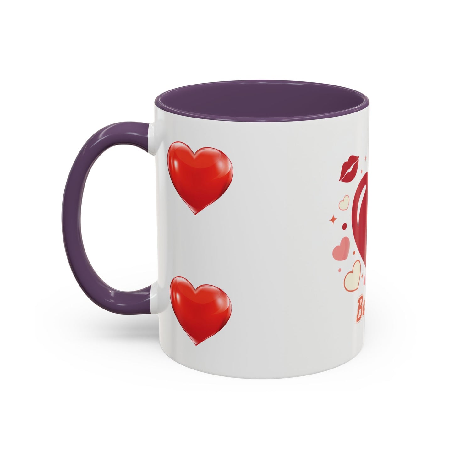 Valentine "Be Mine" Accent Coffee Mug — Heart & Kisses (11/15 oz)