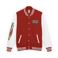 Built By Pressure Letterman Jacket — Flame Diamond Varsity Jacket