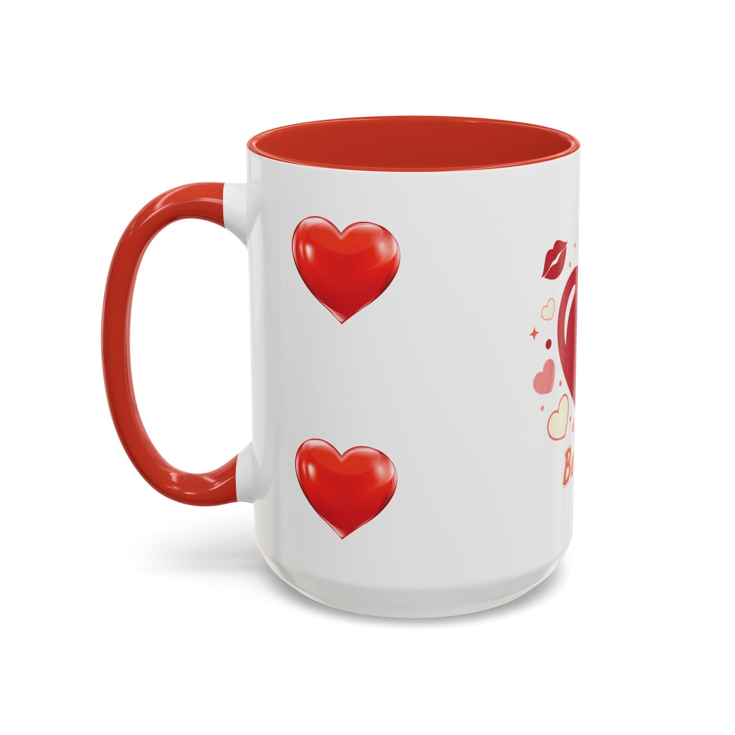Valentine "Be Mine" Accent Coffee Mug — Heart & Kisses (11/15 oz)