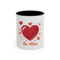 Valentine "Be Mine" Accent Coffee Mug — Heart & Kisses (11/15 oz)