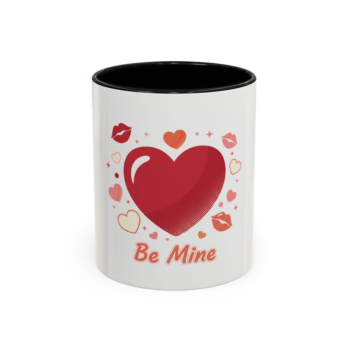 Valentine "Be Mine" Accent Coffee Mug — Heart & Kisses (11/15 oz)