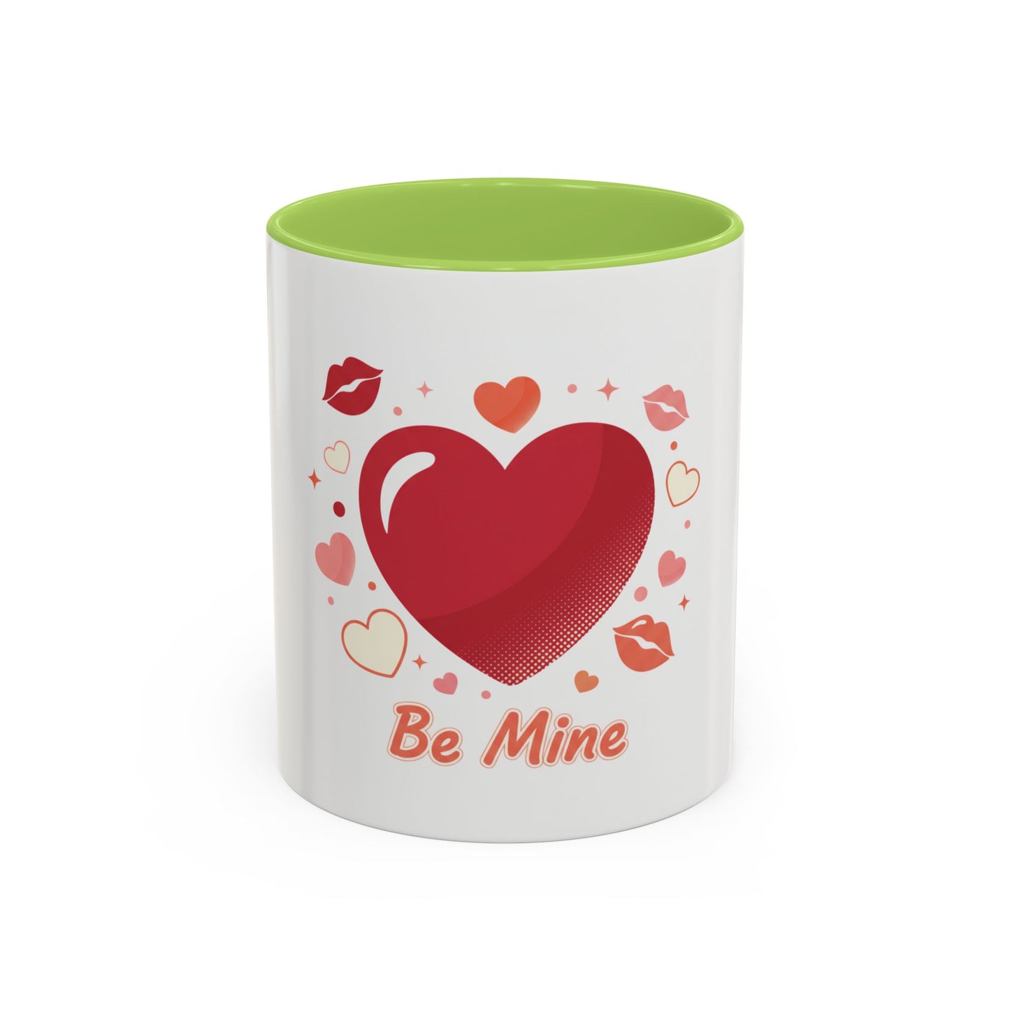 Valentine "Be Mine" Accent Coffee Mug — Heart & Kisses (11/15 oz)