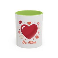 Valentine "Be Mine" Accent Coffee Mug — Heart & Kisses (11/15 oz)