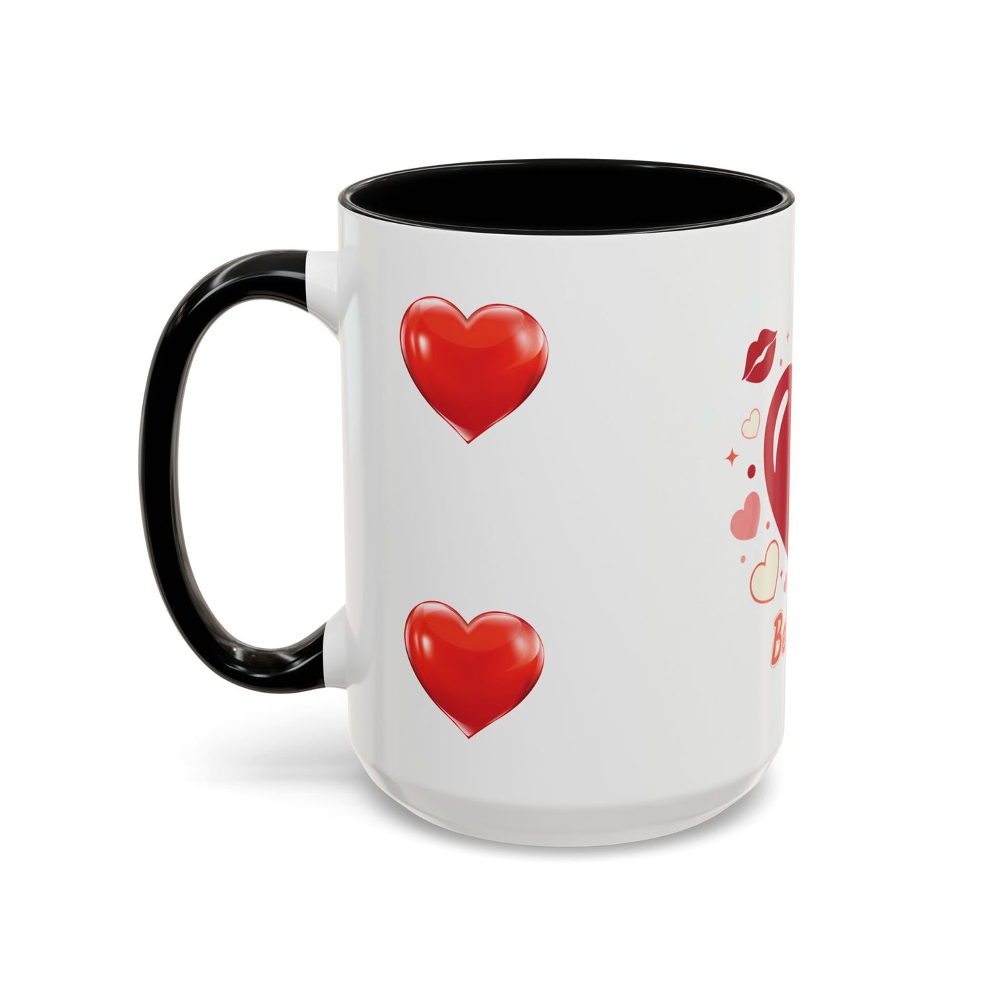 Valentine "Be Mine" Accent Coffee Mug — Heart & Kisses (11/15 oz)