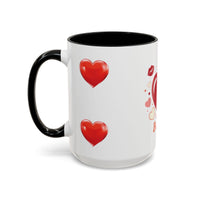 Valentine "Be Mine" Accent Coffee Mug — Heart & Kisses (11/15 oz)