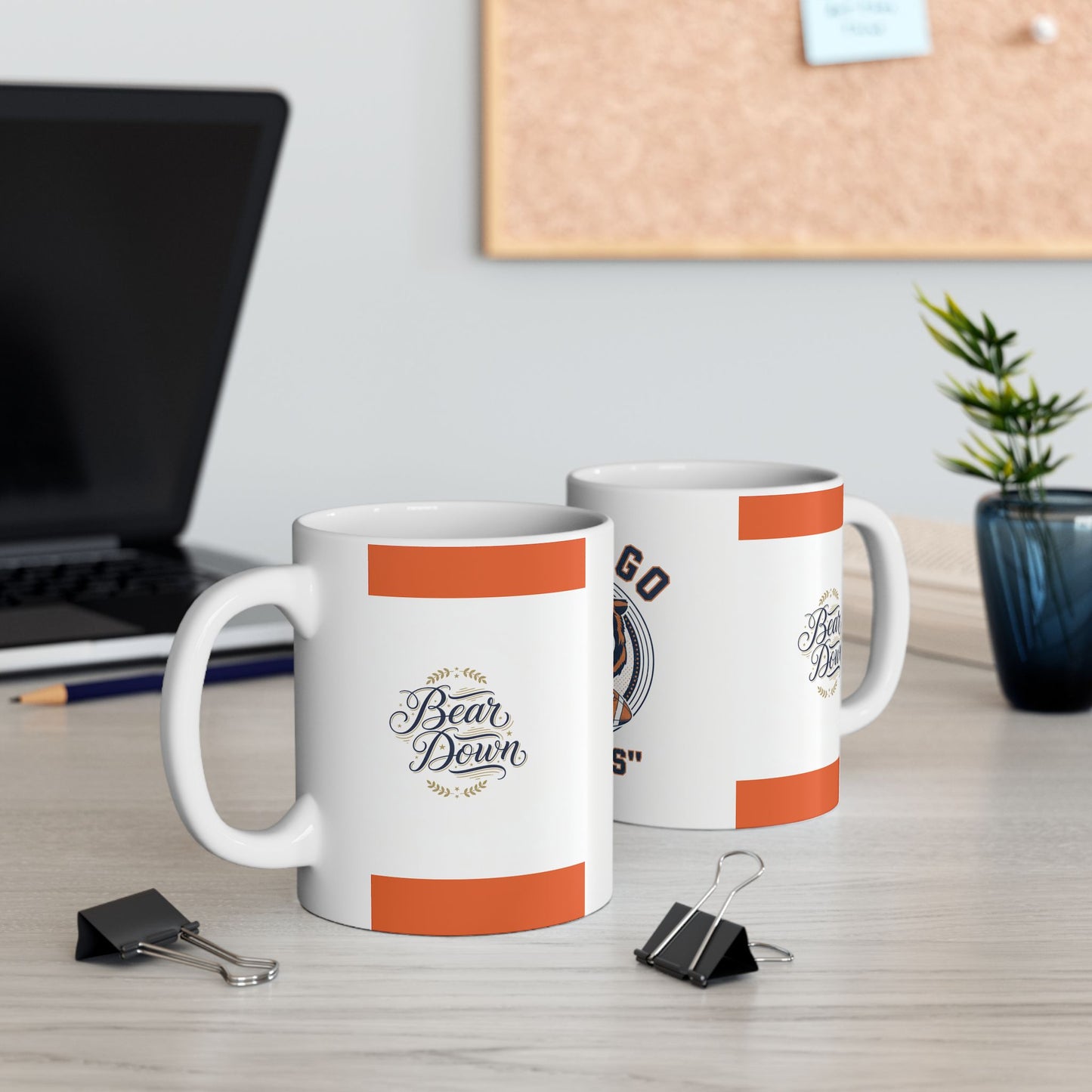 Chicago Bears Retro Roaring Bear Football Ceramic Mug — 11oz & 15oz