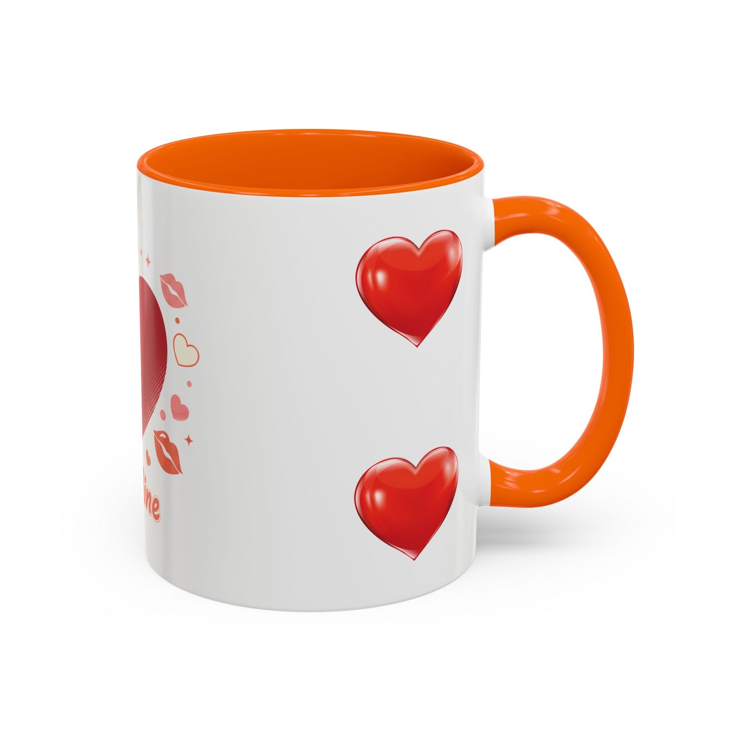 Valentine "Be Mine" Accent Coffee Mug — Heart & Kisses (11/15 oz)