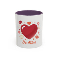 Valentine "Be Mine" Accent Coffee Mug — Heart & Kisses (11/15 oz)