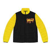 Men's Black & Yellow Puffer Jacket