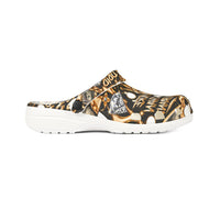 Gold Graffiti EVA Foam Clogs – Urban Streetwear Slip-On Shoes
