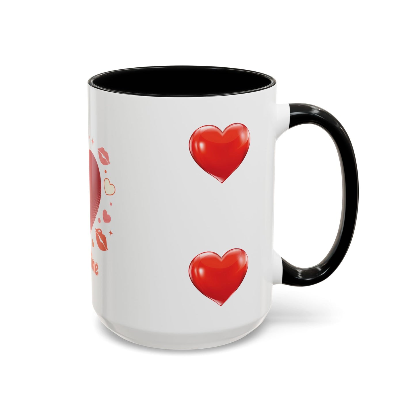 Valentine "Be Mine" Accent Coffee Mug — Heart & Kisses (11/15 oz)