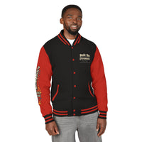 Built By Pressure Letterman Jacket — Flame Diamond Varsity Jacket