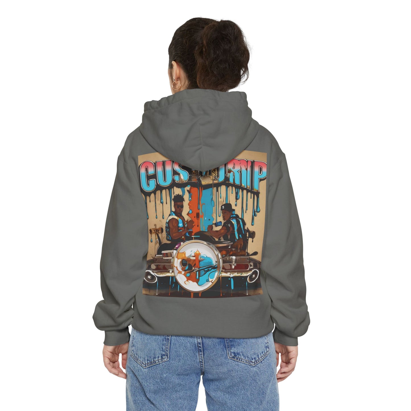 Hoodie Custom Drip Design Garment-Dyed