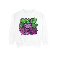 Garment-Dyed Sweatshirt Wake Up Get the Bag - Unisex