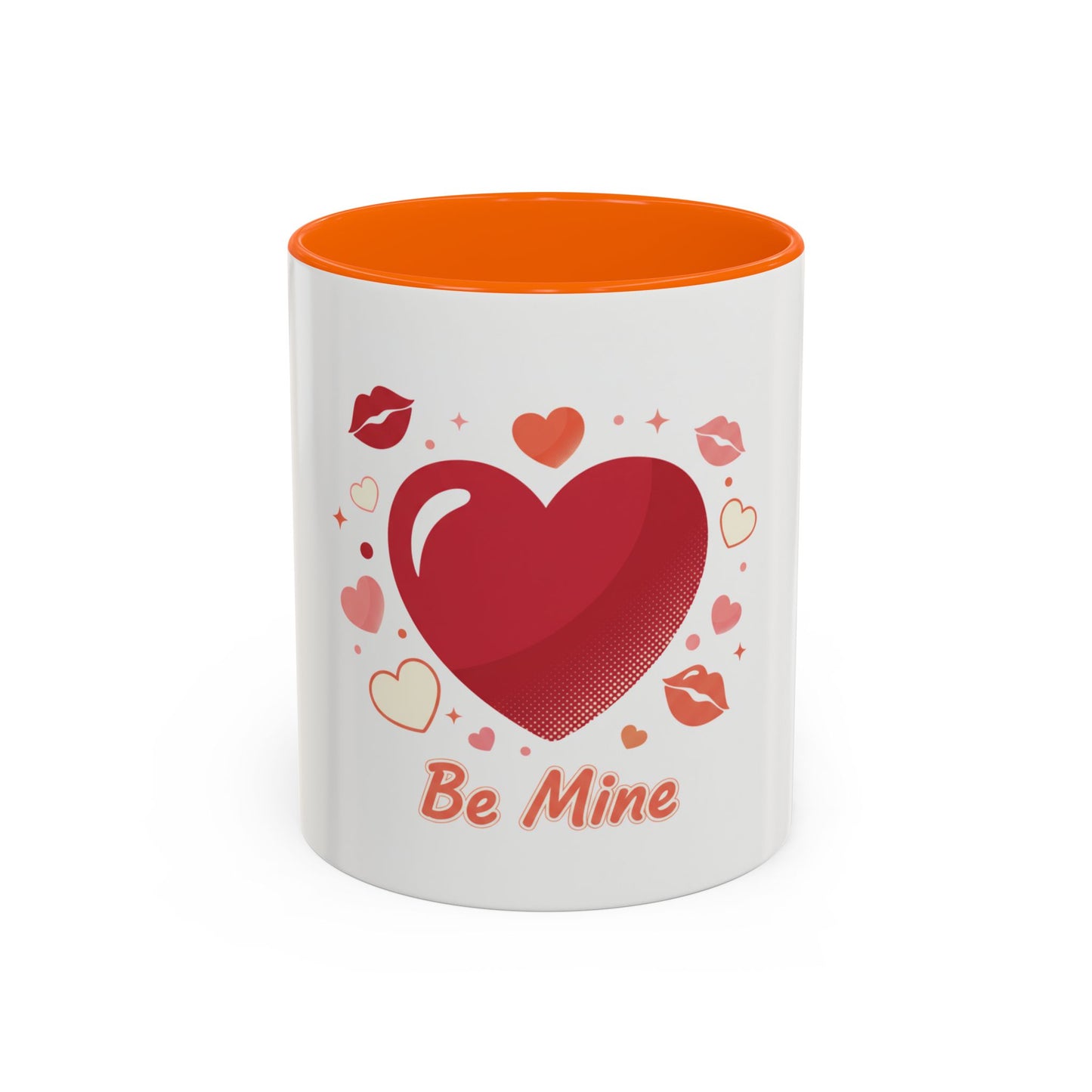 Valentine "Be Mine" Accent Coffee Mug — Heart & Kisses (11/15 oz)