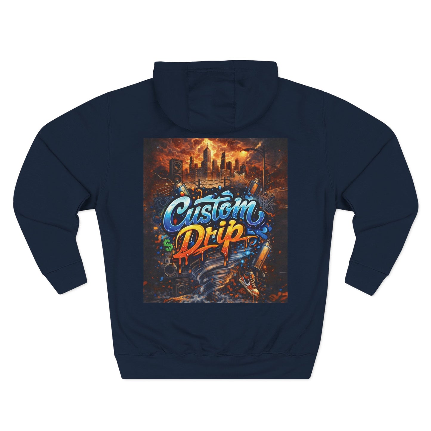 Custom Drip Urban Hoodie — Three-Panel Fleece Hoodie