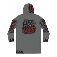 Life Is Love Women's Hoodie Dress — Cozy All-Over Print