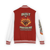 Built By Pressure Letterman Jacket — Flame Diamond Varsity Jacket