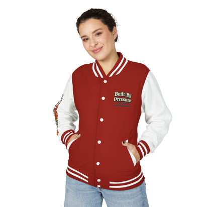 Built By Pressure Letterman Jacket — Flame Diamond Varsity Jacket