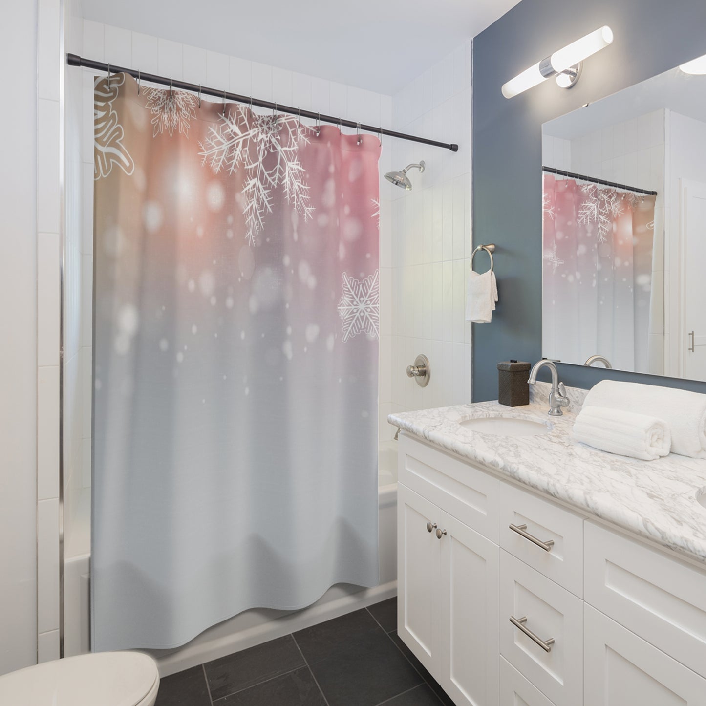 Snow Flakes Shower Curtains