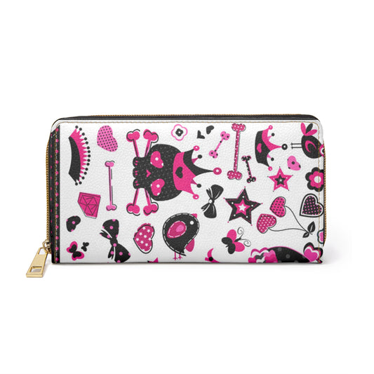 Sassy Skull Zipper Wallet