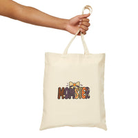 Monster Pattern Tote Bag — Cute Halloween Cotton Canvas Tote