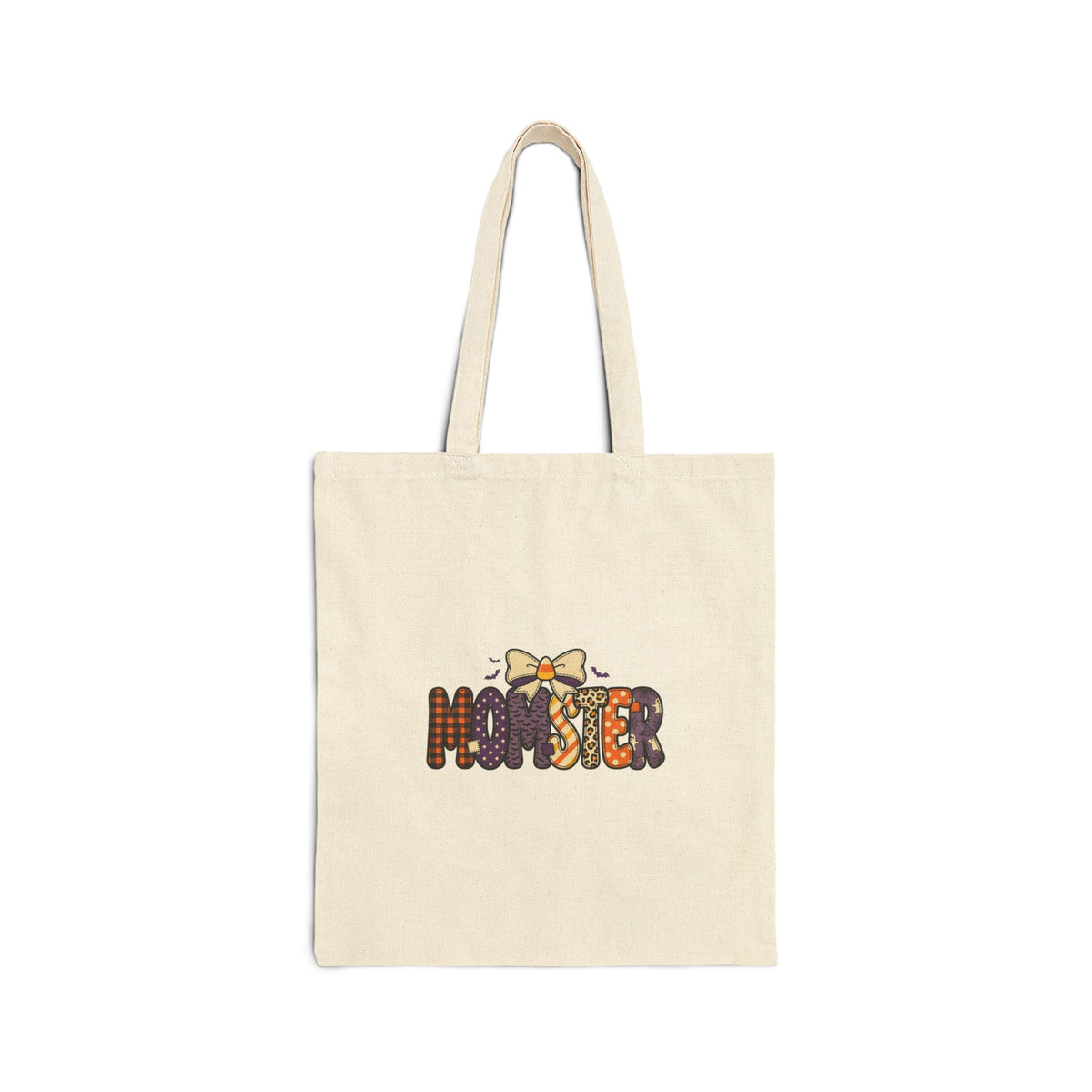 Monster Pattern Tote Bag — Cute Halloween Cotton Canvas Tote