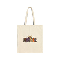 Monster Pattern Tote Bag — Cute Halloween Cotton Canvas Tote