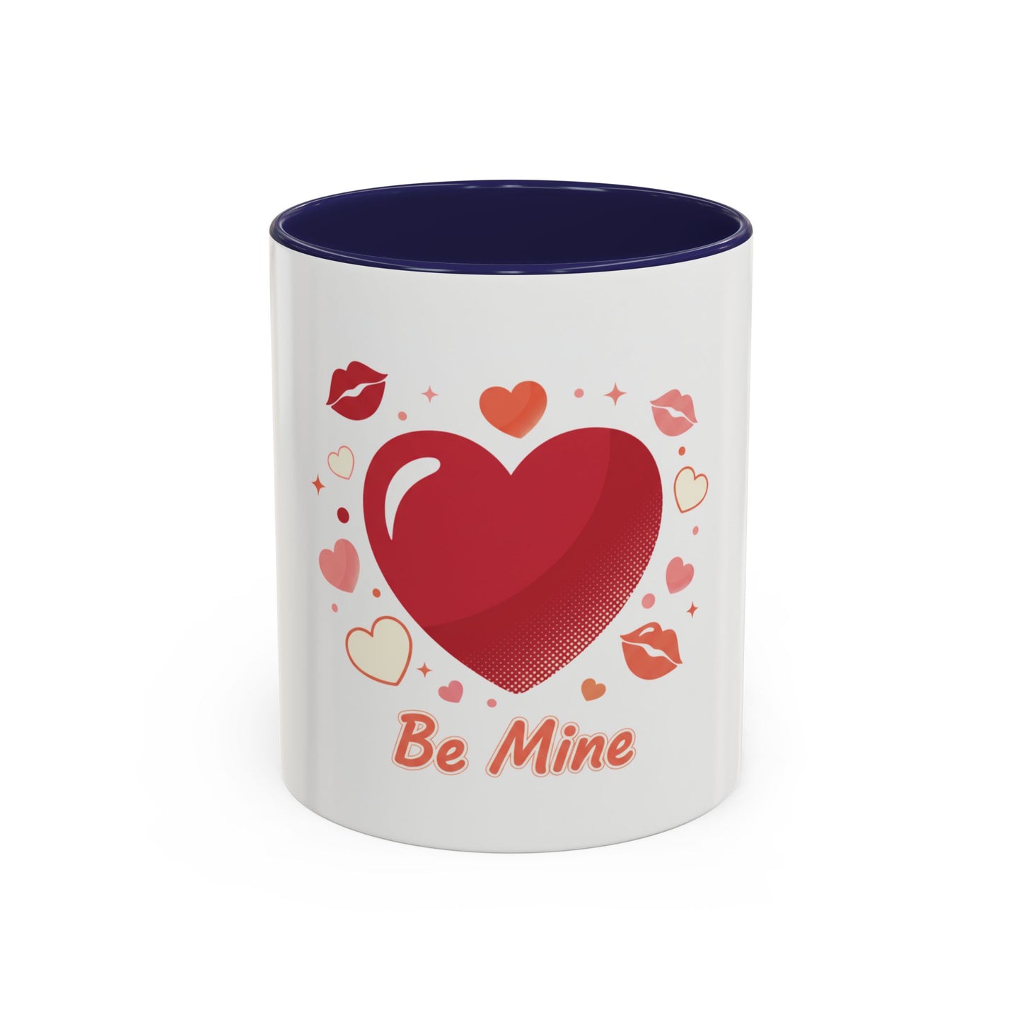 Valentine "Be Mine" Accent Coffee Mug — Heart & Kisses (11/15 oz)