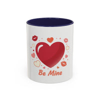 Valentine "Be Mine" Accent Coffee Mug — Heart & Kisses (11/15 oz)