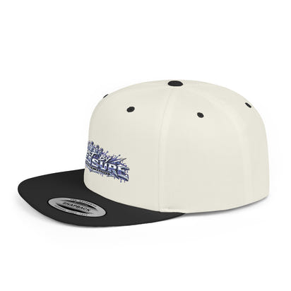 Snapback Hat - 'Blissful Pressure' Blue Graffiti Flat Bill Cap