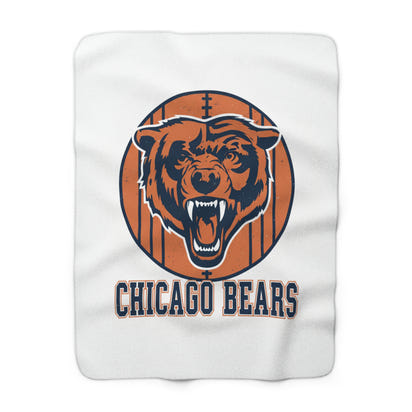Chicago Bears Sherpa Fleece Blanket — Cozy NFL Throw with Bear Logo